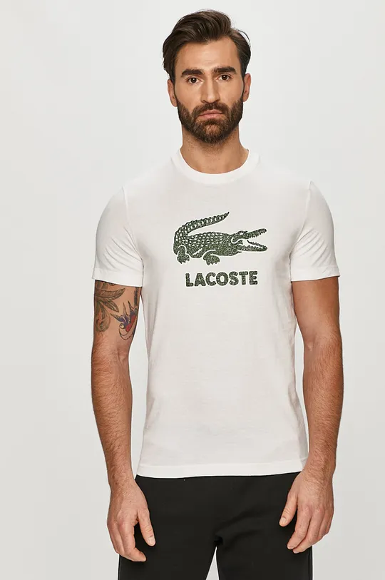 biały Lacoste - T-shirt TH0063 Męski