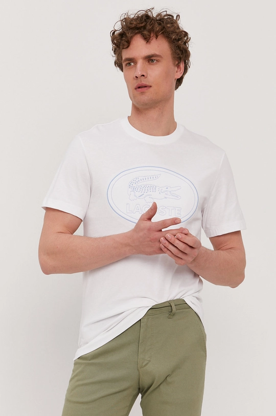 biały Lacoste T-shirt TH0453 Męski