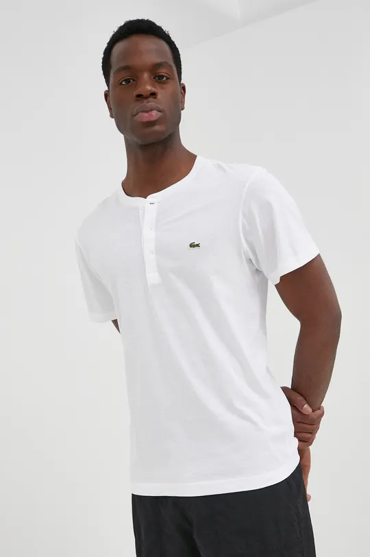 λευκό Μπλουζάκι Lacoste Ανδρικά