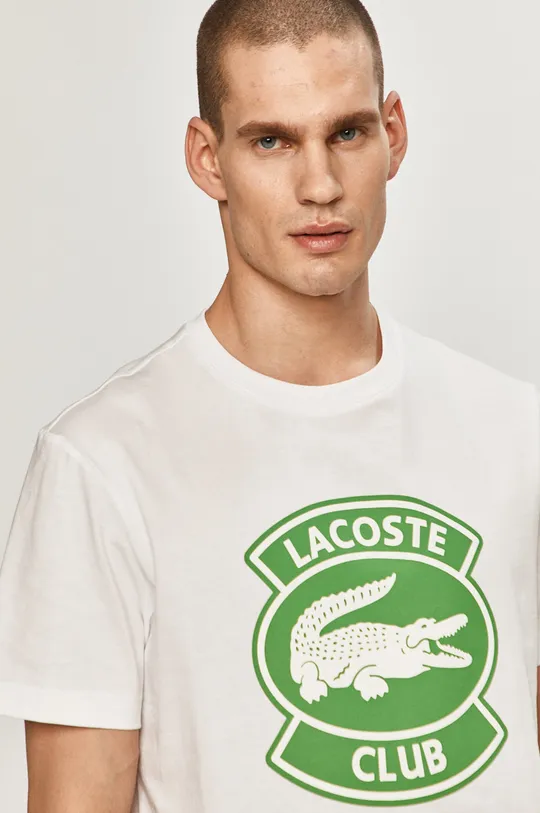 biały Lacoste - T-shirt TH1786 Męski