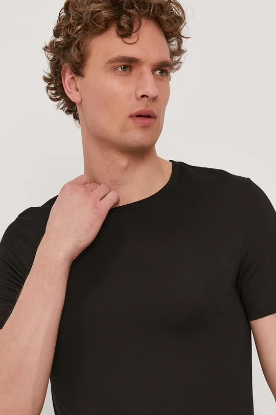 fekete Lacoste - T-shirt (3 db)