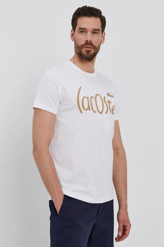 fehér Lacoste t-shirt Férfi