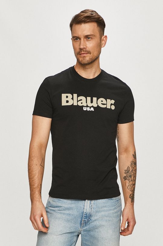 černá Blauer - Tričko Pánský