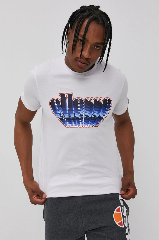 biały Ellesse T-shirt Męski