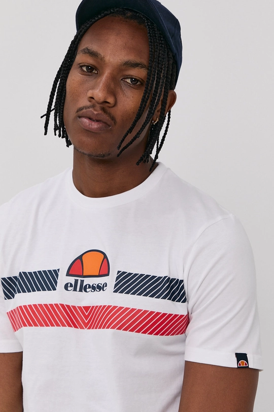 biały Ellesse T-shirt bawełniany