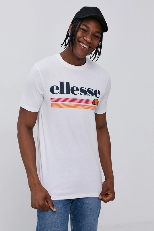 biały Ellesse T-shirt bawełniany