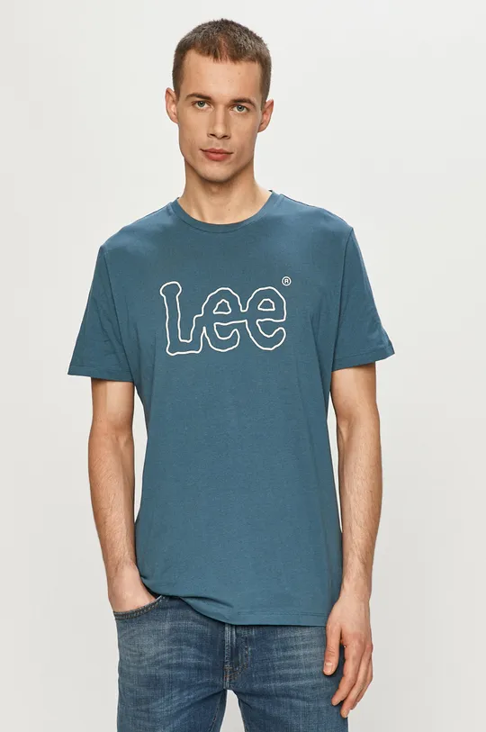 niebieski Lee - T-shirt Męski