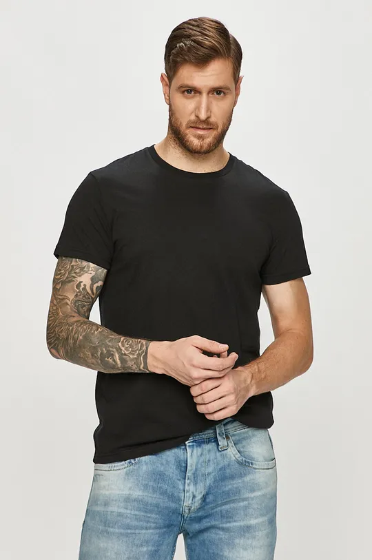 czarny Lee - T-shirt Męski