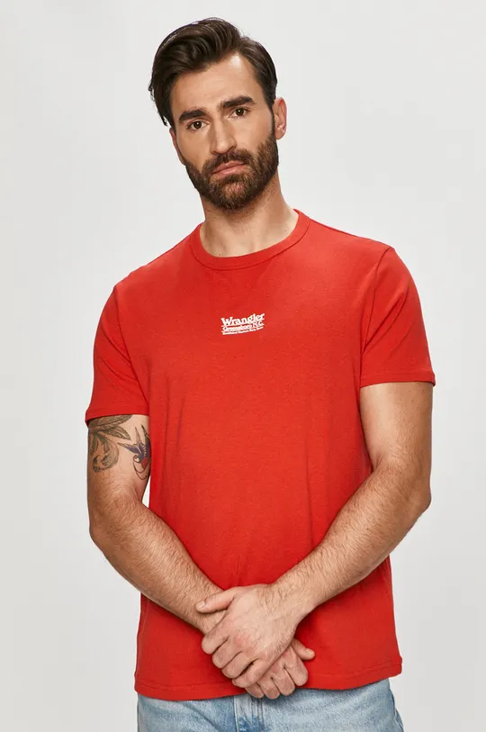 czerwony Wrangler - T-shirt Męski