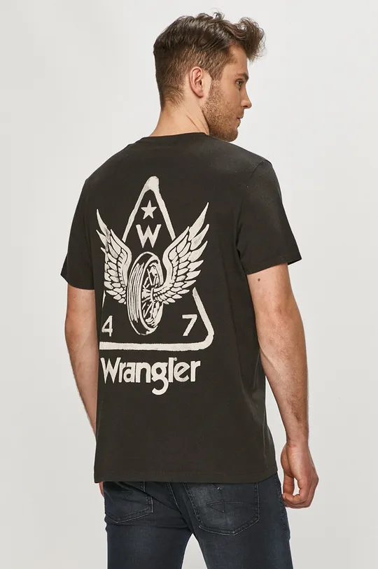 czarny Wrangler - T-shirt Męski