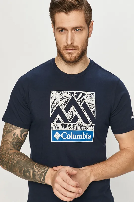 navy Columbia cotton t-shirt
