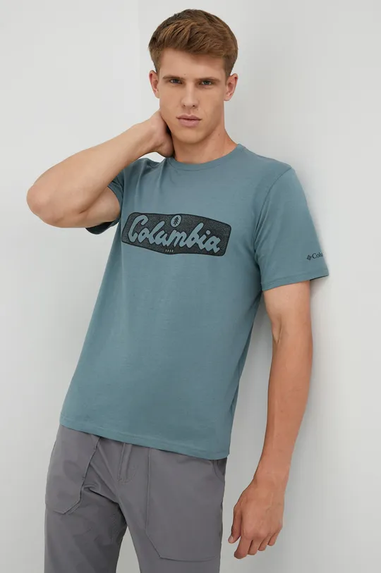 turkusowy Columbia - T-shirt Męski