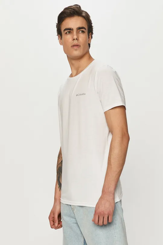 biały Columbia t-shirt sportowy Sun Trek Męski