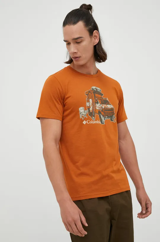 oranžna Športna kratka majica Columbia