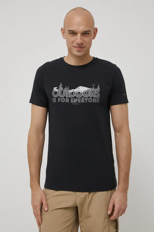 czarny Columbia t-shirt sportowy Sun Trek Męski
