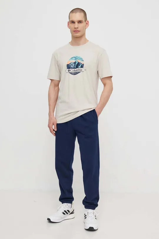 Columbia t-shirt bawełniany Path Lake beżowy