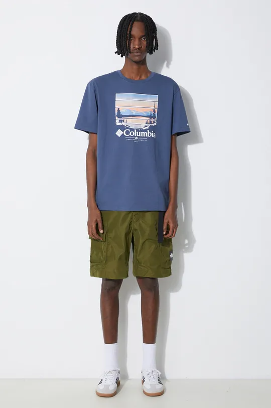 Columbia t-shirt in cotone Path Lake blu