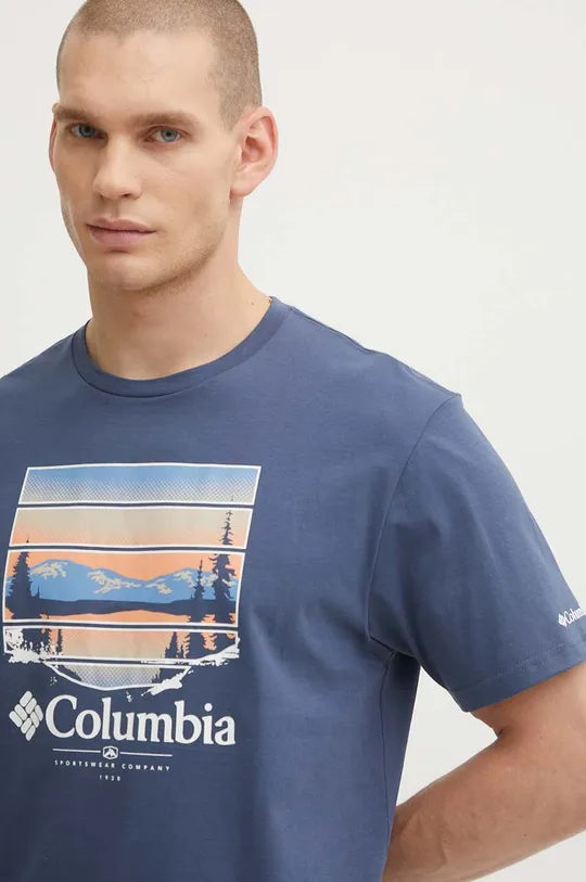 niebieski Columbia t-shirt bawełniany Path Lake