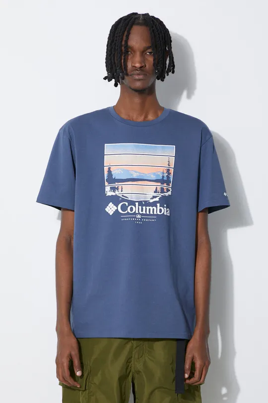 блакитний Бавовняна футболка Columbia Path Lake