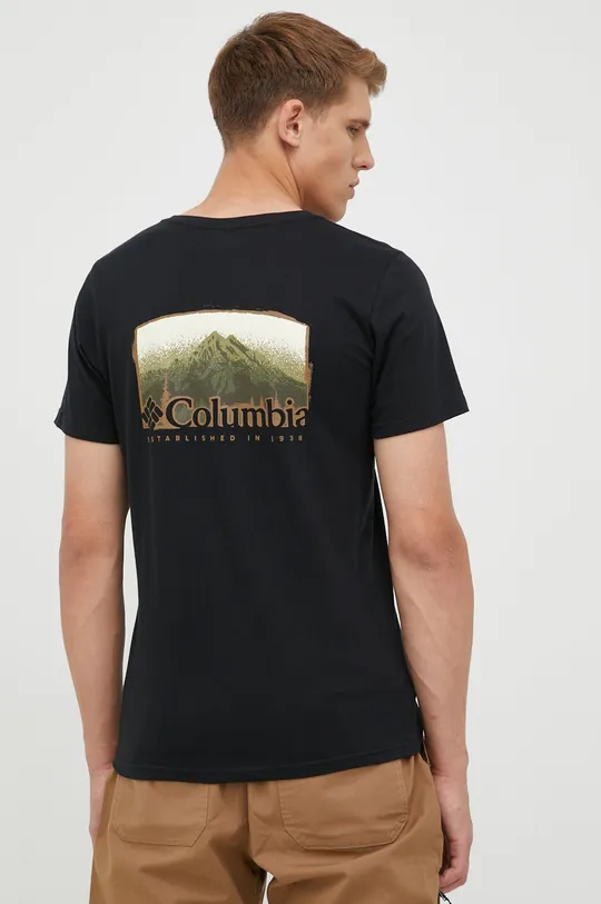 czarny Columbia t-shirt bawełniany Rapid Ridge Back Graphic