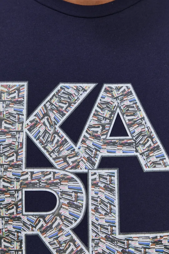 granatowy Karl Lagerfeld T-shirt KL21MTS01