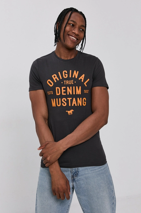 Mustang T-shirt bawełniany czarny