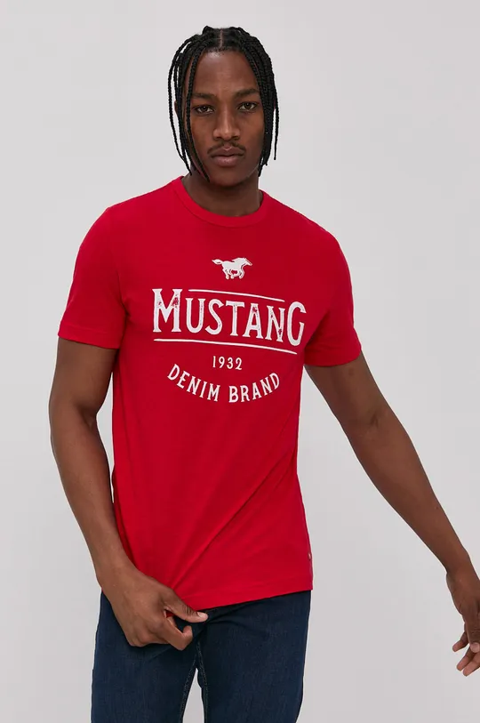 czerwony Mustang T-shirt Męski