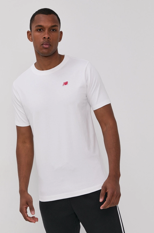 biały New Balance T-shirt MT01660WT Męski