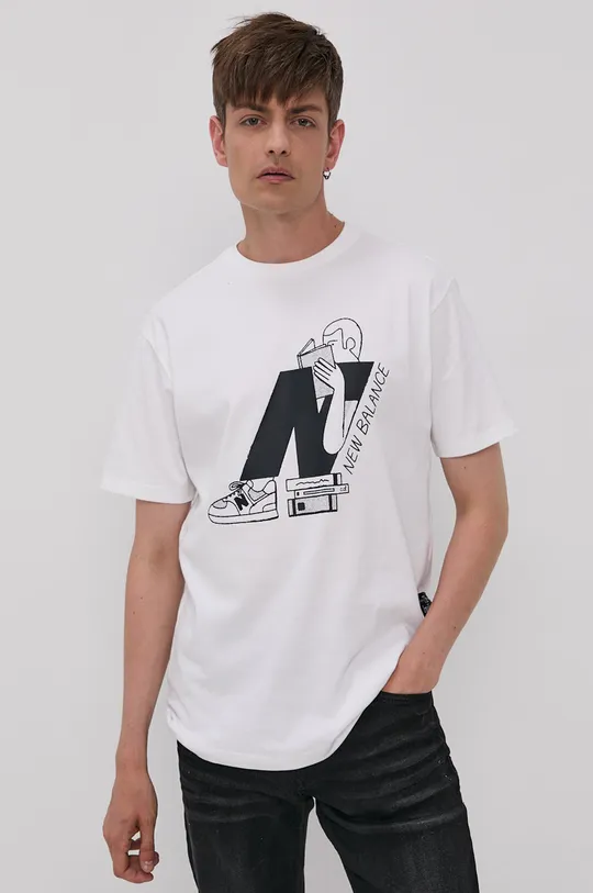 biały New Balance T-shirt x Christopher Delorenzo MT11520WT Męski