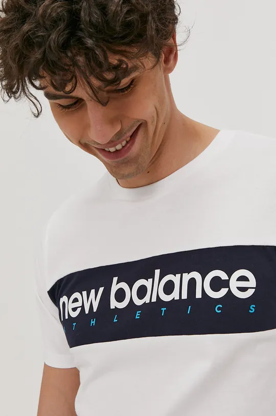 λευκό Μπλουζάκι New Balance