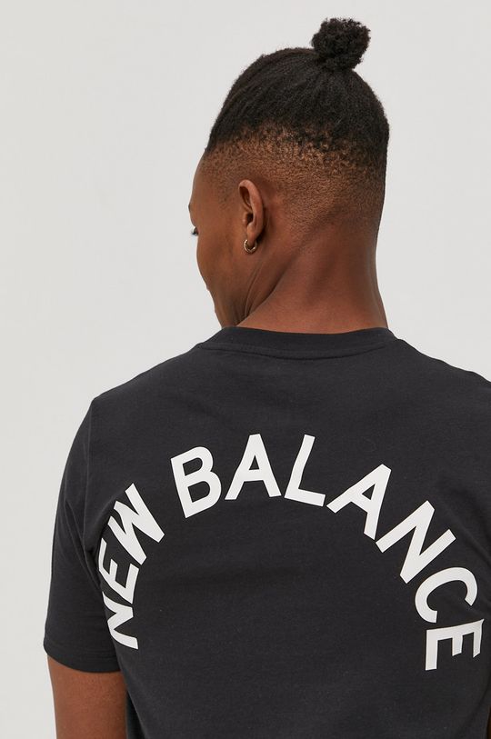 czarny New Balance T-shirt MT11985BK Męski