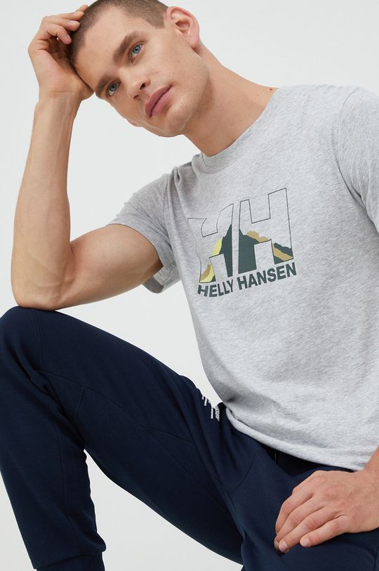 szary Helly Hansen t-shirt Męski