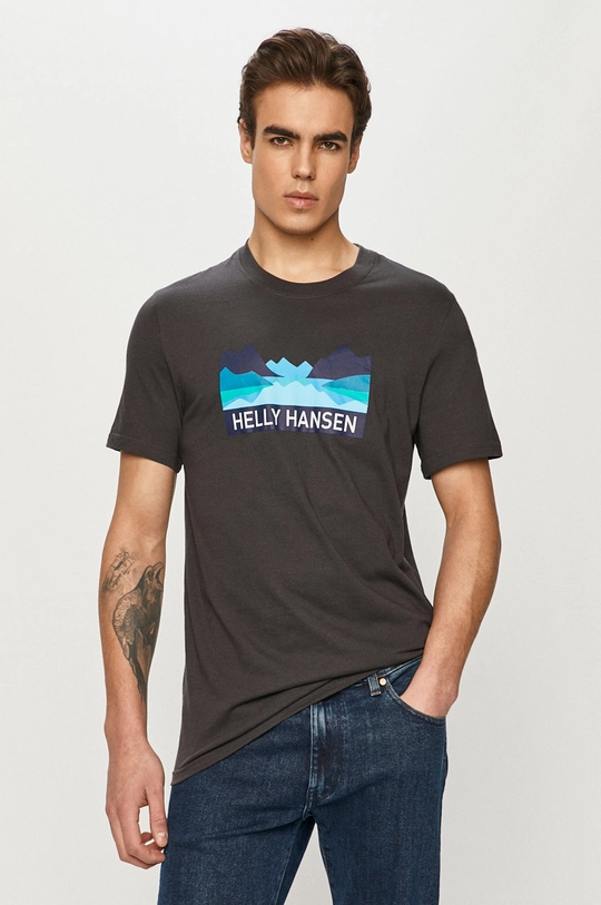 szary Helly Hansen t-shirt Męski