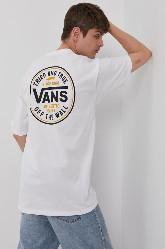 biały Vans T-shirt Męski