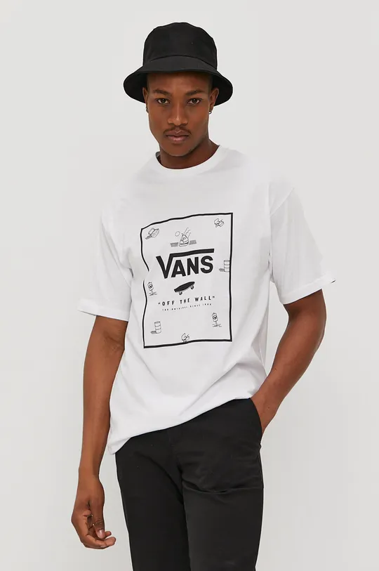 biały Vans T-shirt Męski