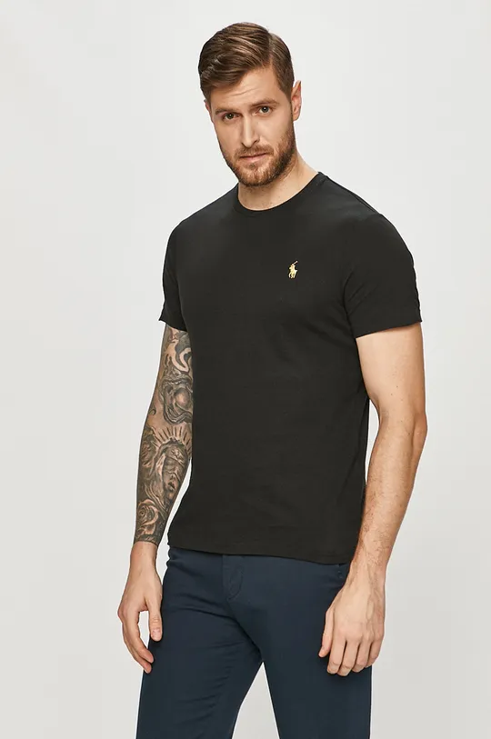 czarny Polo Ralph Lauren - T-shirt 710766890001 Męski