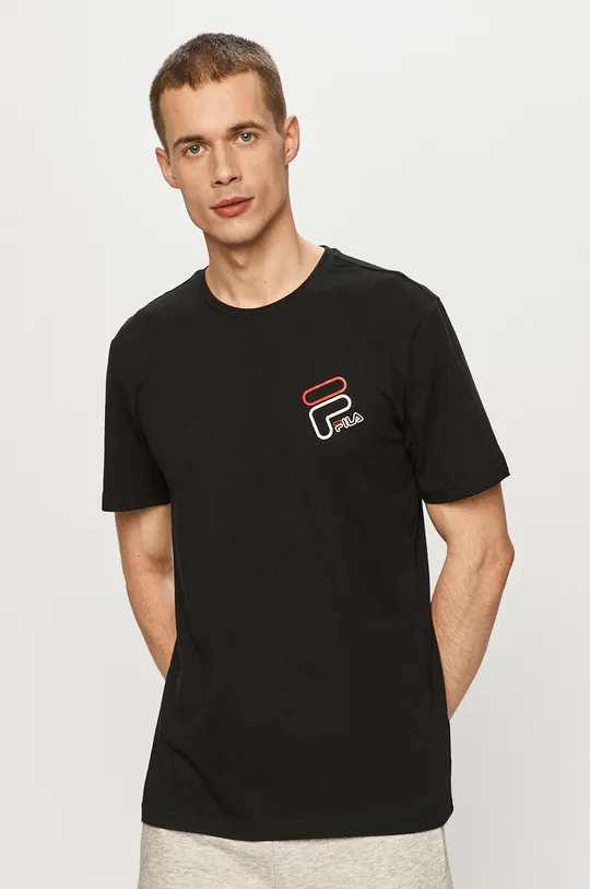 czarny Fila - T-shirt Męski