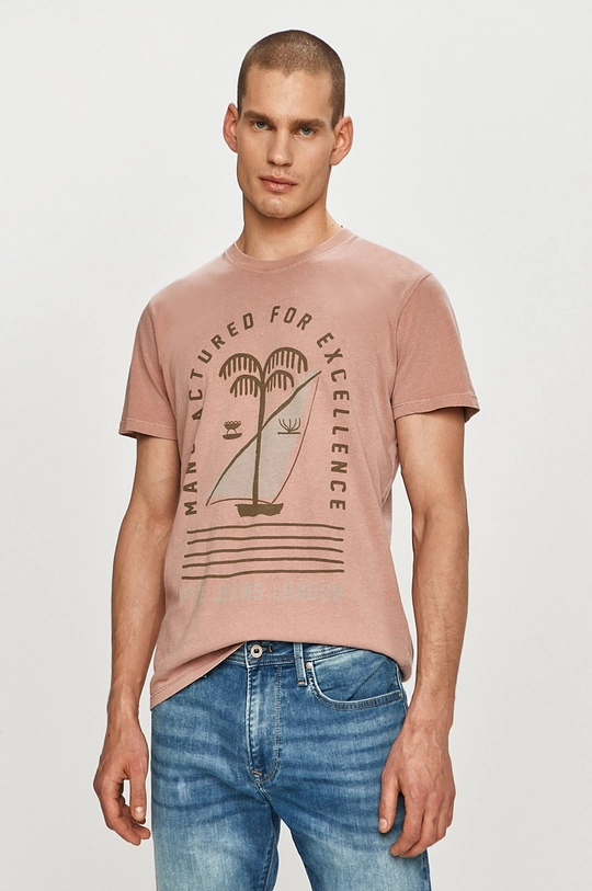 różowy Pepe Jeans - T-shirt Jonah Męski