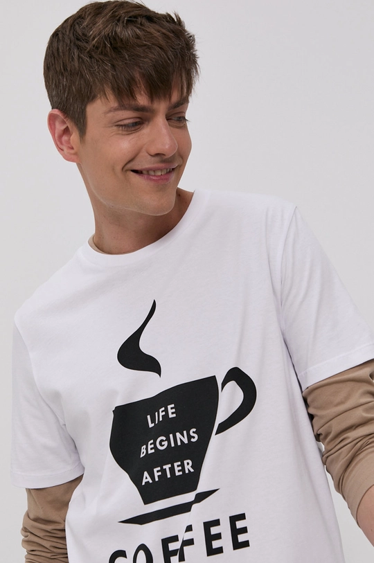 biały Produkt by Jack & Jones T-shirt Męski