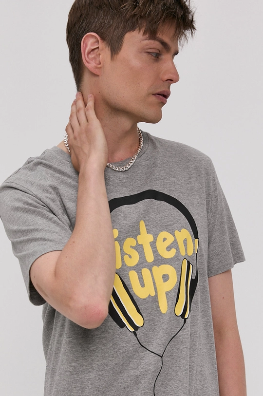 szary Produkt by Jack & Jones T-shirt Męski