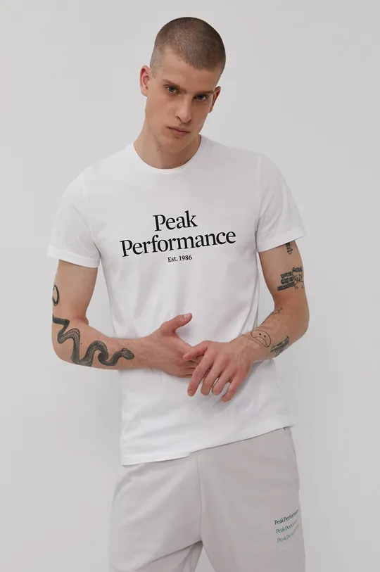 biały Peak Performance T-shirt Męski