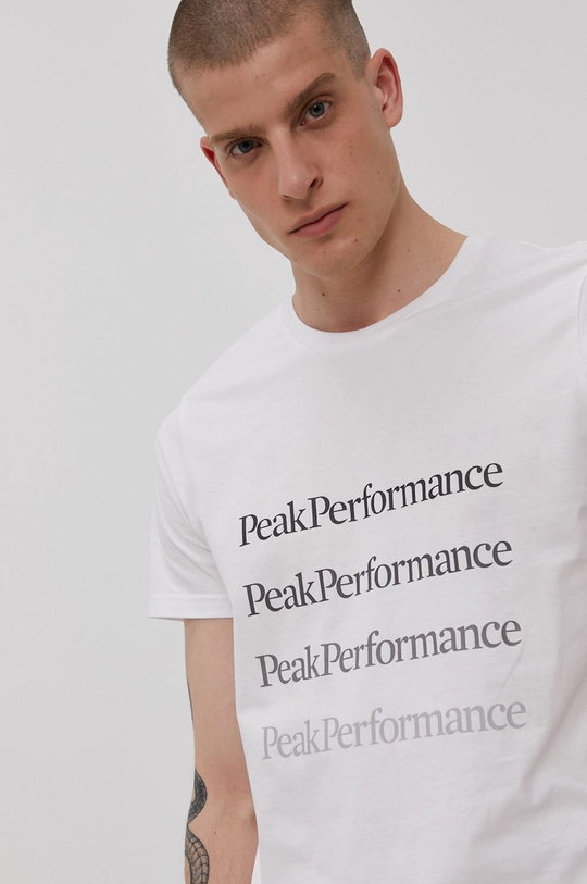 biały Peak Performance T-shirt Męski