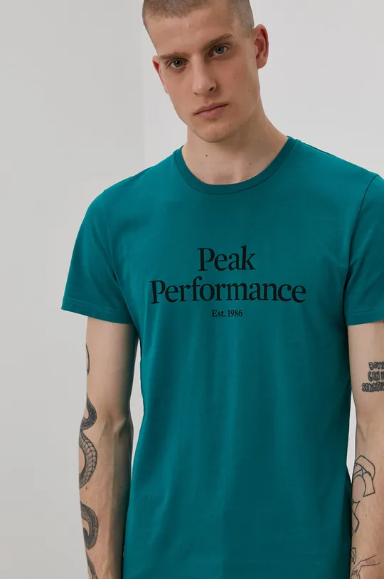 zelená Tričko Peak Performance Pánsky