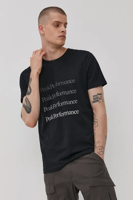 czarny Peak Performance T-shirt Męski