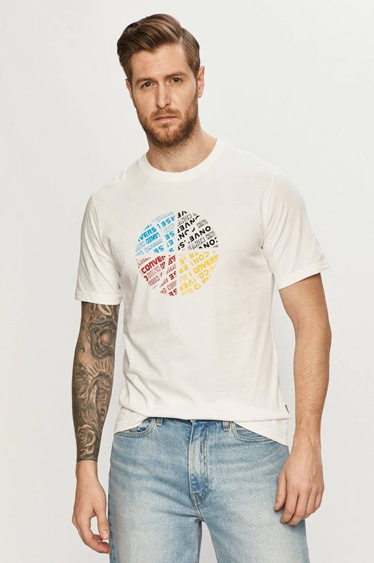 biały Converse T-shirt Męski