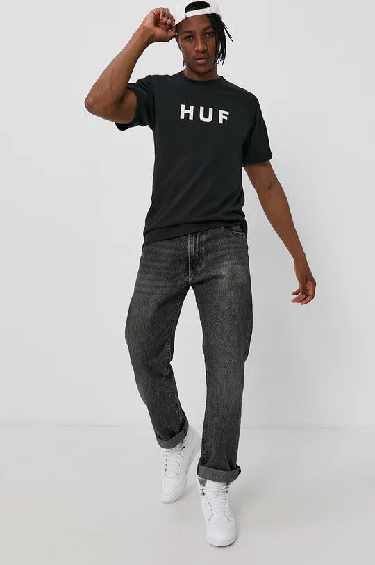 HUF cotton t-shirt black