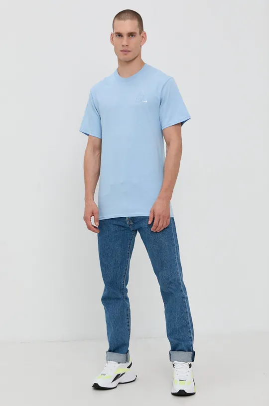 HUF T-shirt bawełniany niebieski