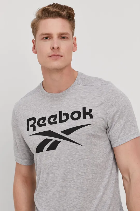 szary Reebok T-shirt FK6216 Męski