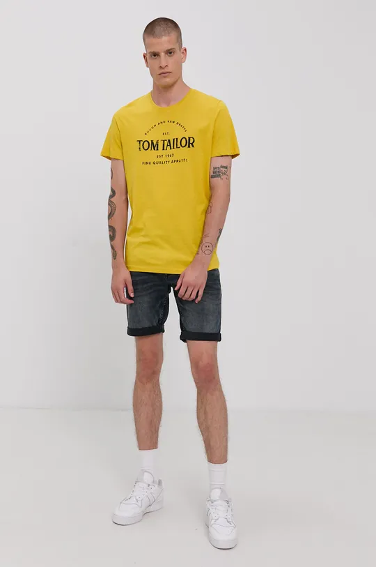 Бавовняна футболка Tom Tailor жовтий