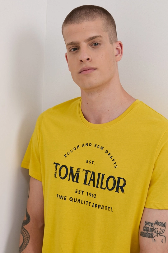 żółty Tom Tailor T-shirt bawełniany